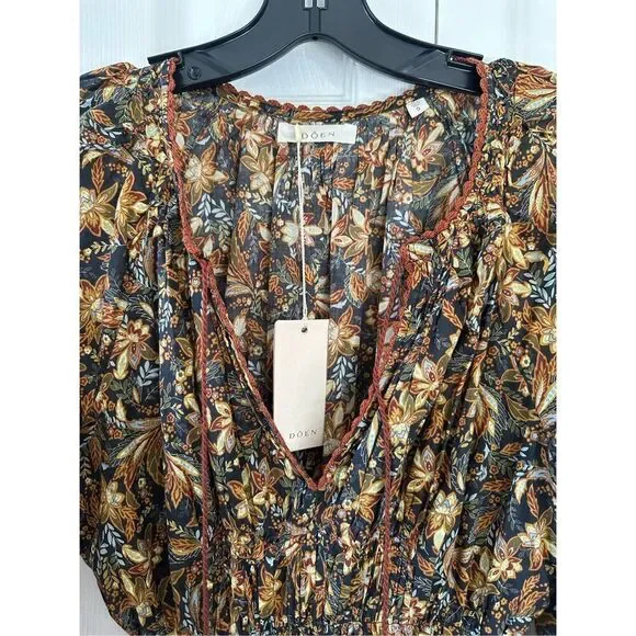 NWT Doen Delfina Organic Cotton Floral Maxi Dress Small - Picture 7 of 11